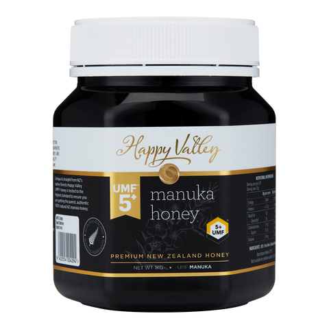 A 1KG  jar of delicious, all-natural UMF® 5+, MGO 83+ Manuka Honey.