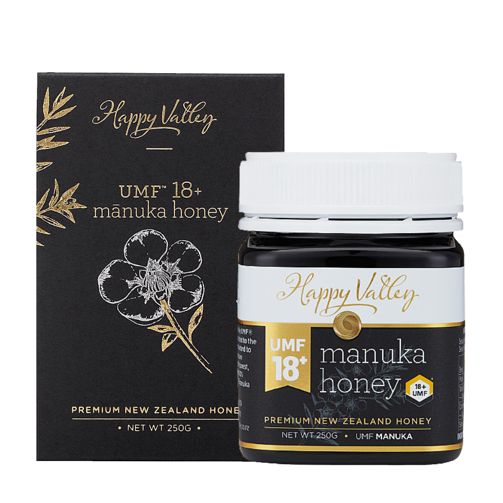 UMF 18+ MGO 696+ Manuka Honey, with beautiful black and gold gift box, 250gram 8.8oz, Premium New Zealand Manuka Honey from Happy Valley Honey